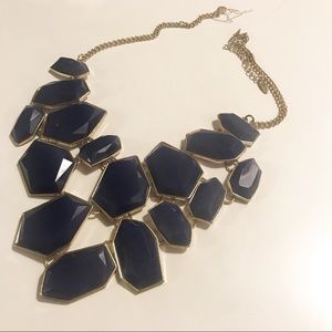 Navy and gold statement necklace